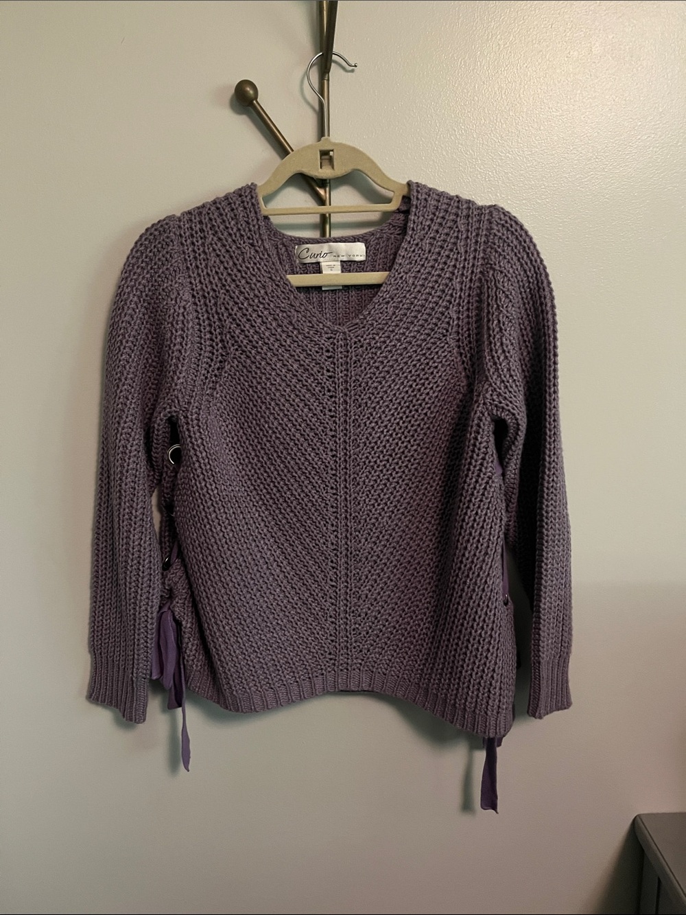 Cento Lavender Side-Tie Crewneck Sweater - Women's